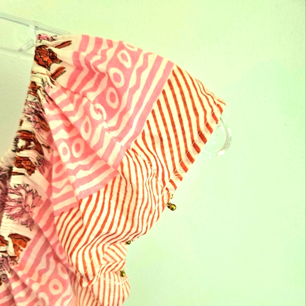 Bell By Alicia Bell Silk Orange Pink Floral Mini Dress - Picture 4 of 7
